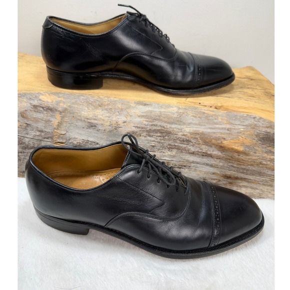 Johnston & Murphy Aristocraft Mens 9 N Black Leather Cap Toe Oxford Shoes USA main image 8